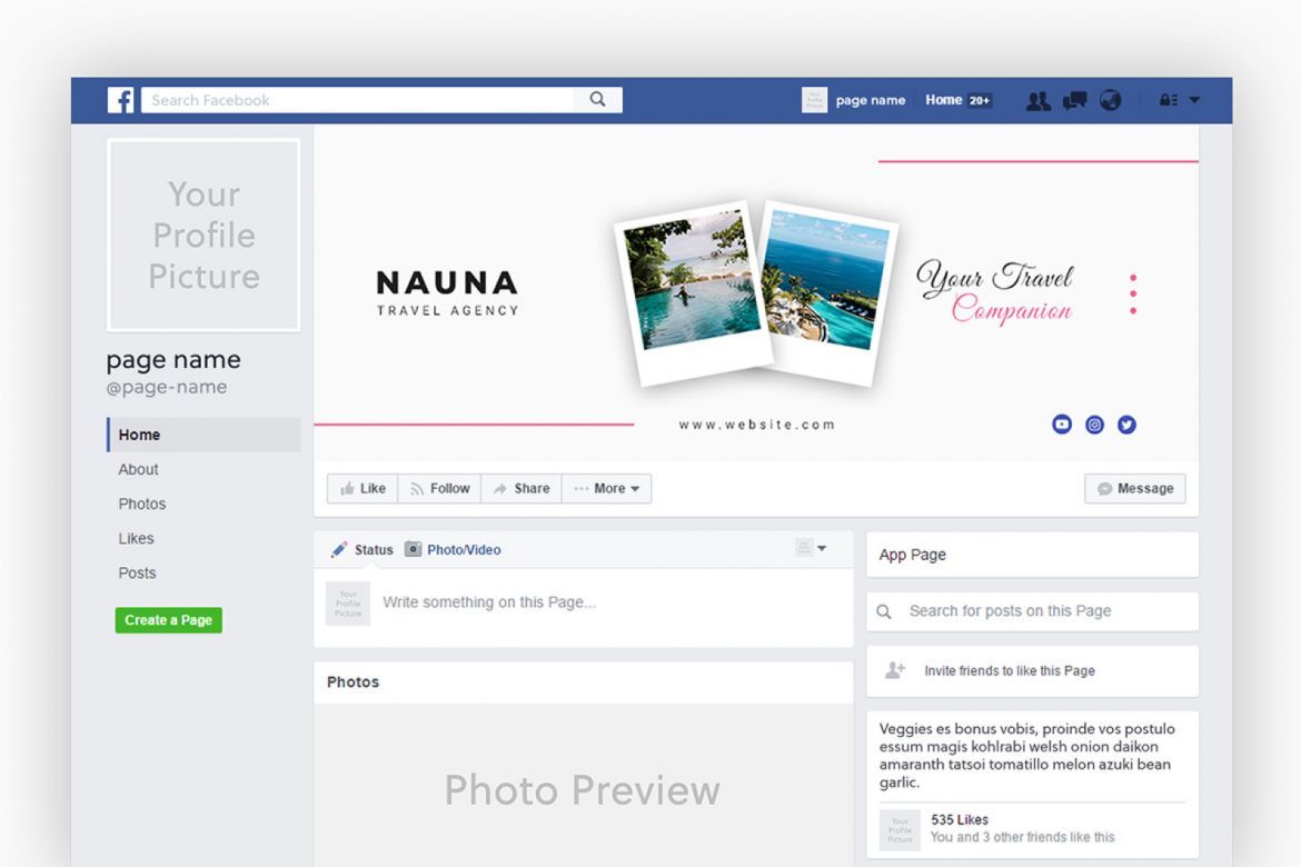Nauna Travel Agency Facebook Cover alternate