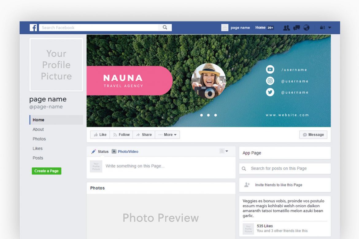 Nauna Travel Agency Facebook Cover - view 3
