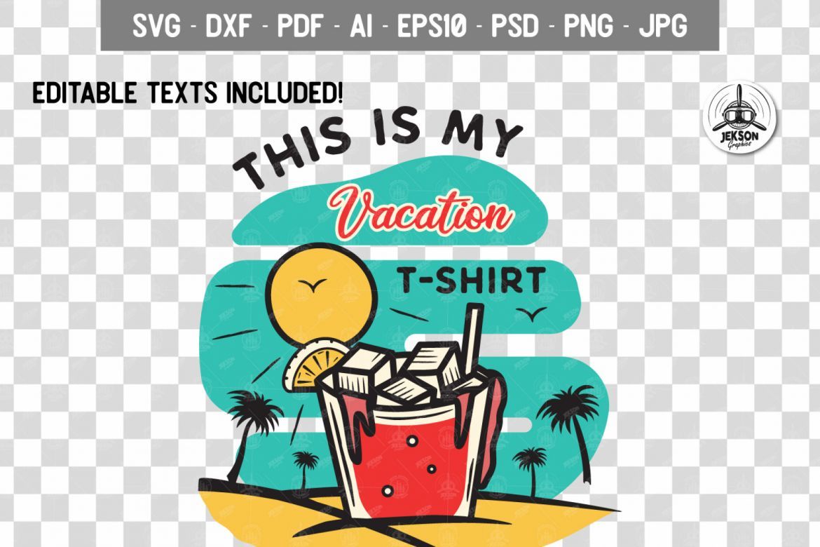 Summer Vacation T-Shirt Print Vector - Retro Logo alternate