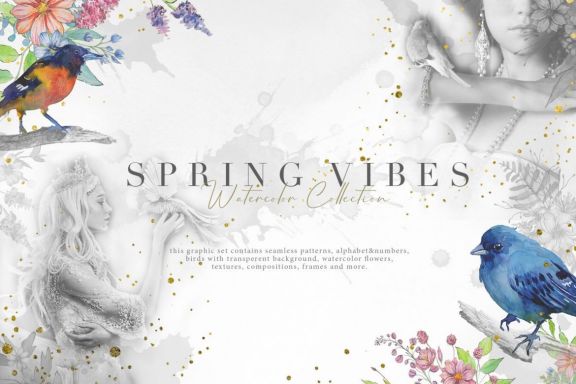 Spring Vibes Watercolor Collection