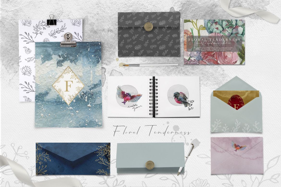 Floral Tenderness Watercolor Collection alternate