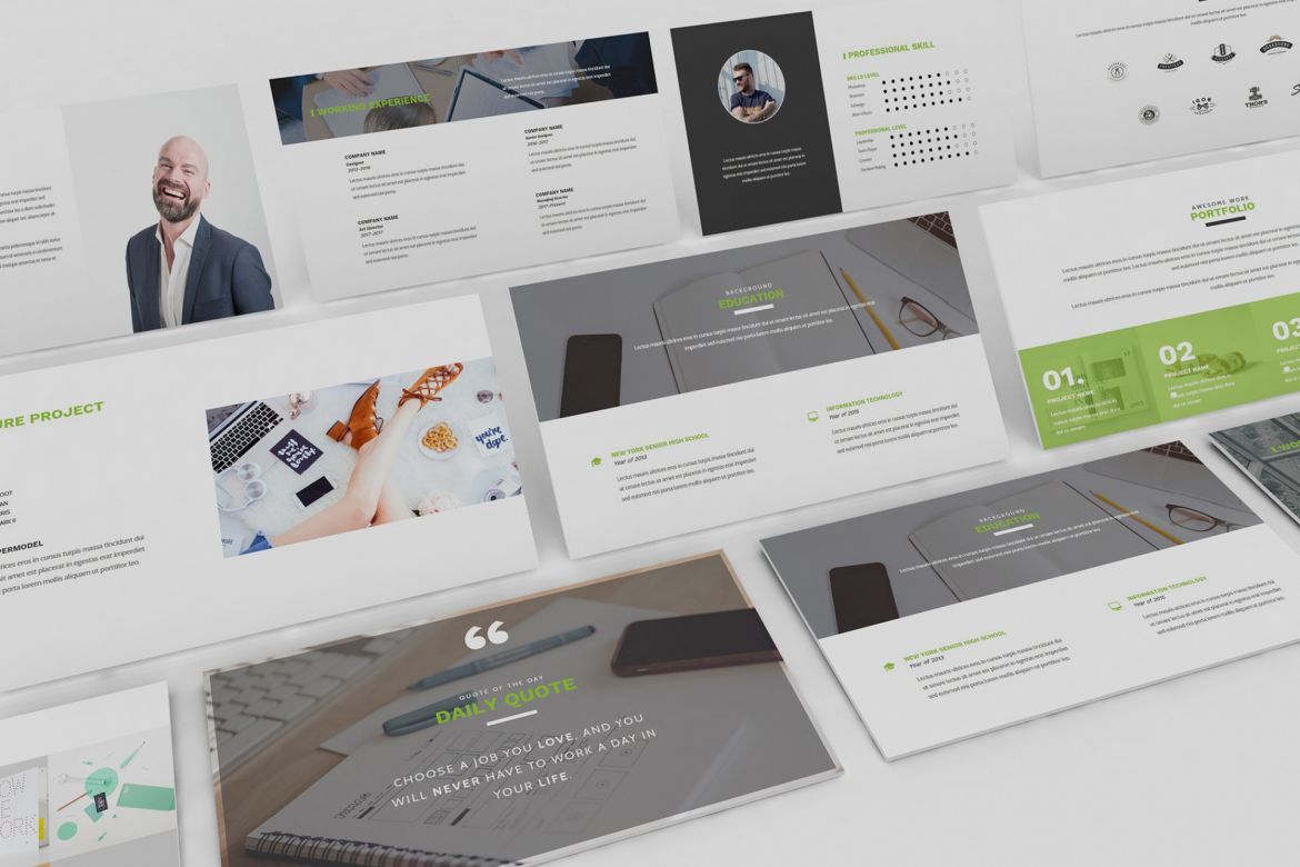 Resume CV Powerpoint Template - view 3