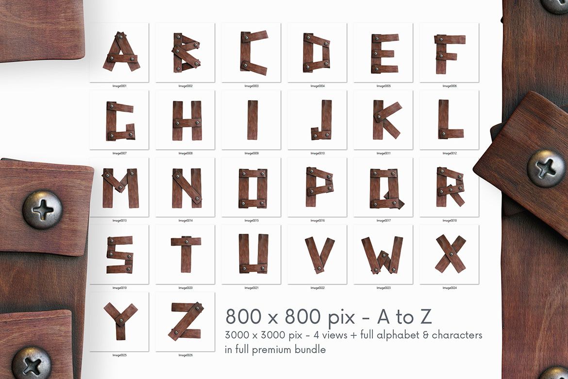 Free Wooden Planks 3D Lettering - view 3