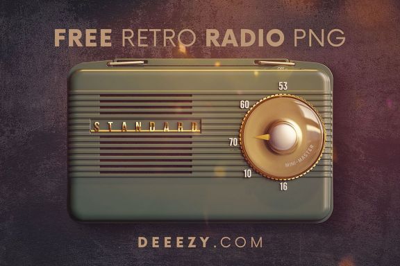 Free Retro Radio PNG Graphics