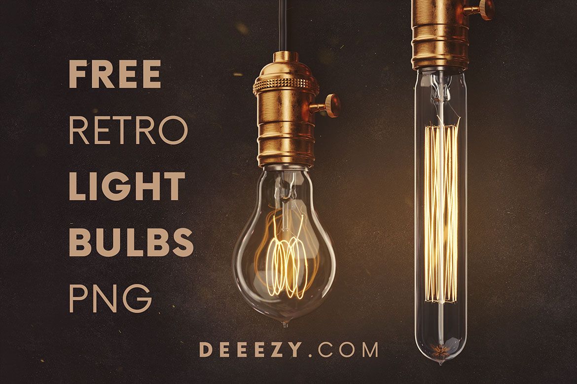 Free Retro Light Bulbs PNG Graphics - view 3
