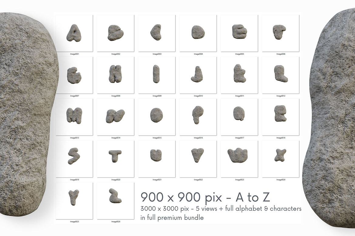 Free Rough Stone 3D Lettering - view 3