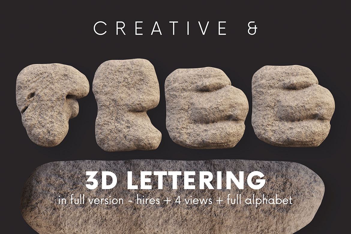 Free Rough Stone 3D Lettering - view 4