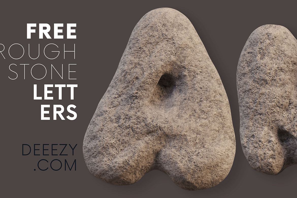 Free Rough Stone 3D Lettering - view 2