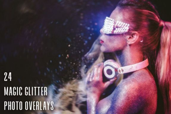 24 Magic Glitter Photo Overlays