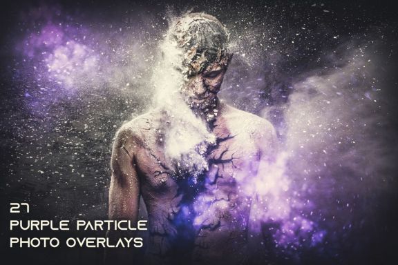 27 Purple Particle Photo Overlays