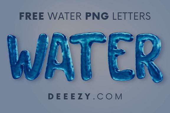 Free Water Funny 3D Lettering