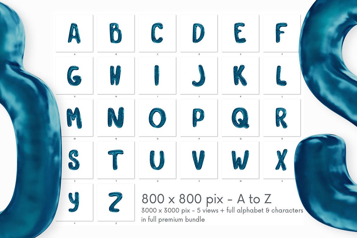 Free Water Funny 3D Lettering - view 3