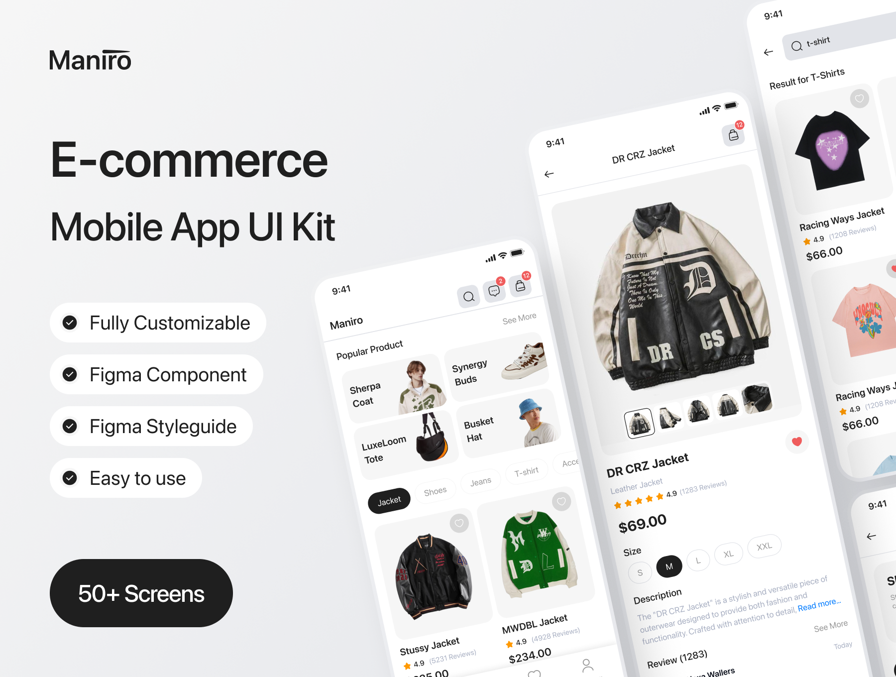 Maniro - Online shop Mobile UI Kit