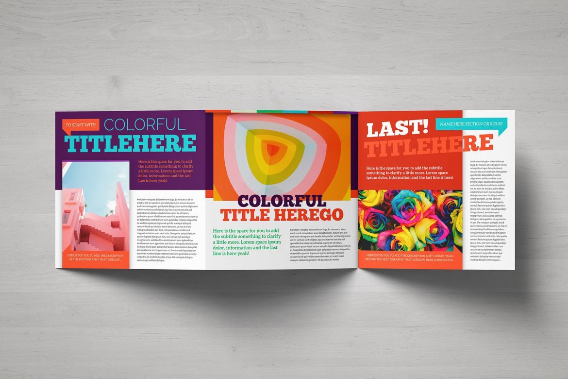 Colorful Square Brochure Template - view 3