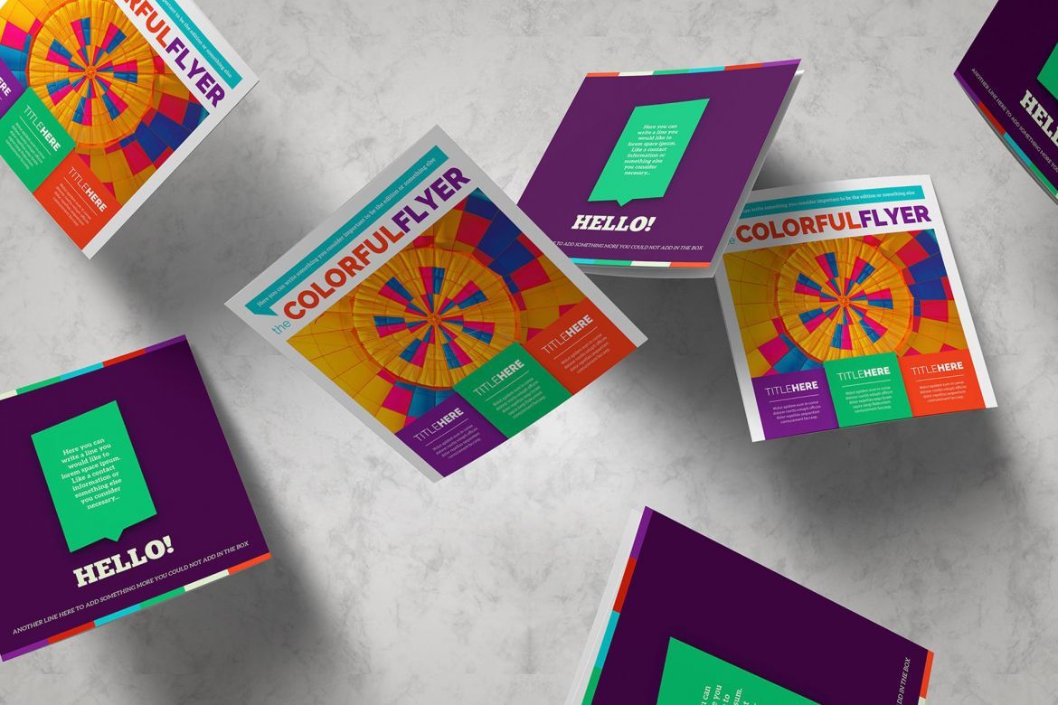 Colorful Square Brochure Template - view 9