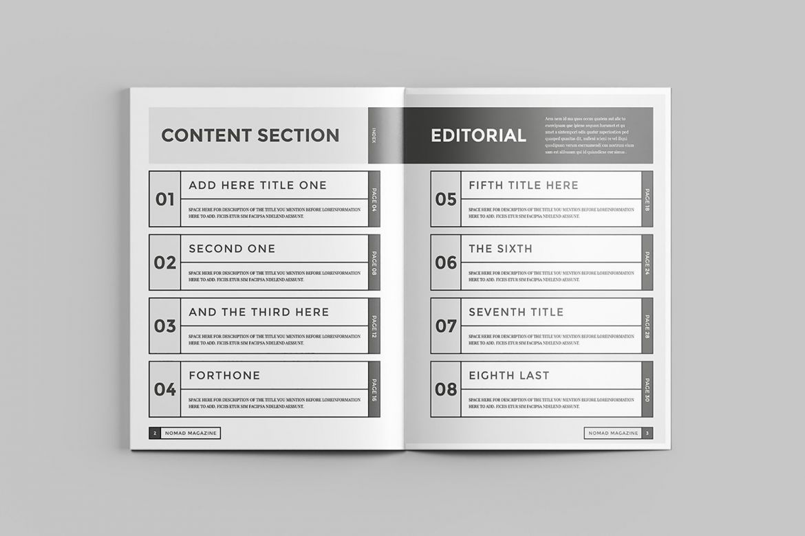 Nomad Magazine Brochure Template - view 2