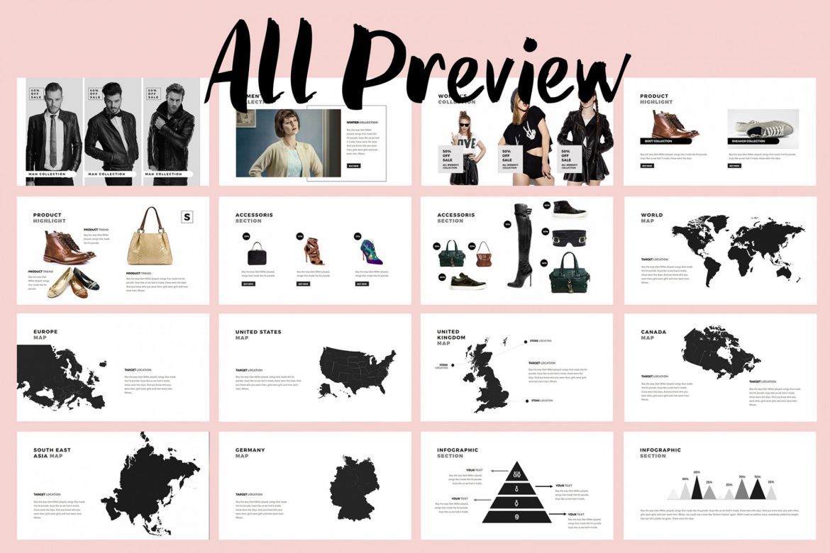 Fashion Lookbook Powerpoint Template - view 10