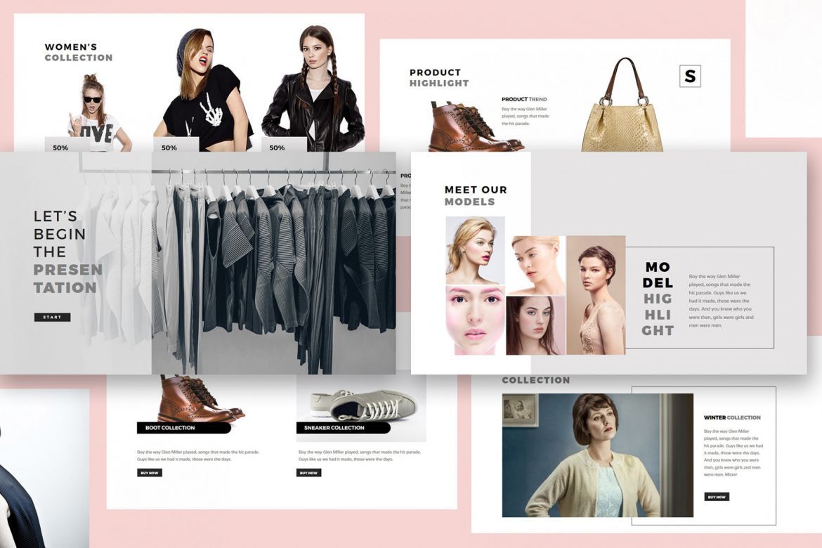 Fashion Lookbook Powerpoint Template - view 3