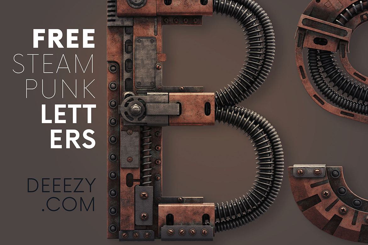 Free Steampunk 3D Lettering alternate
