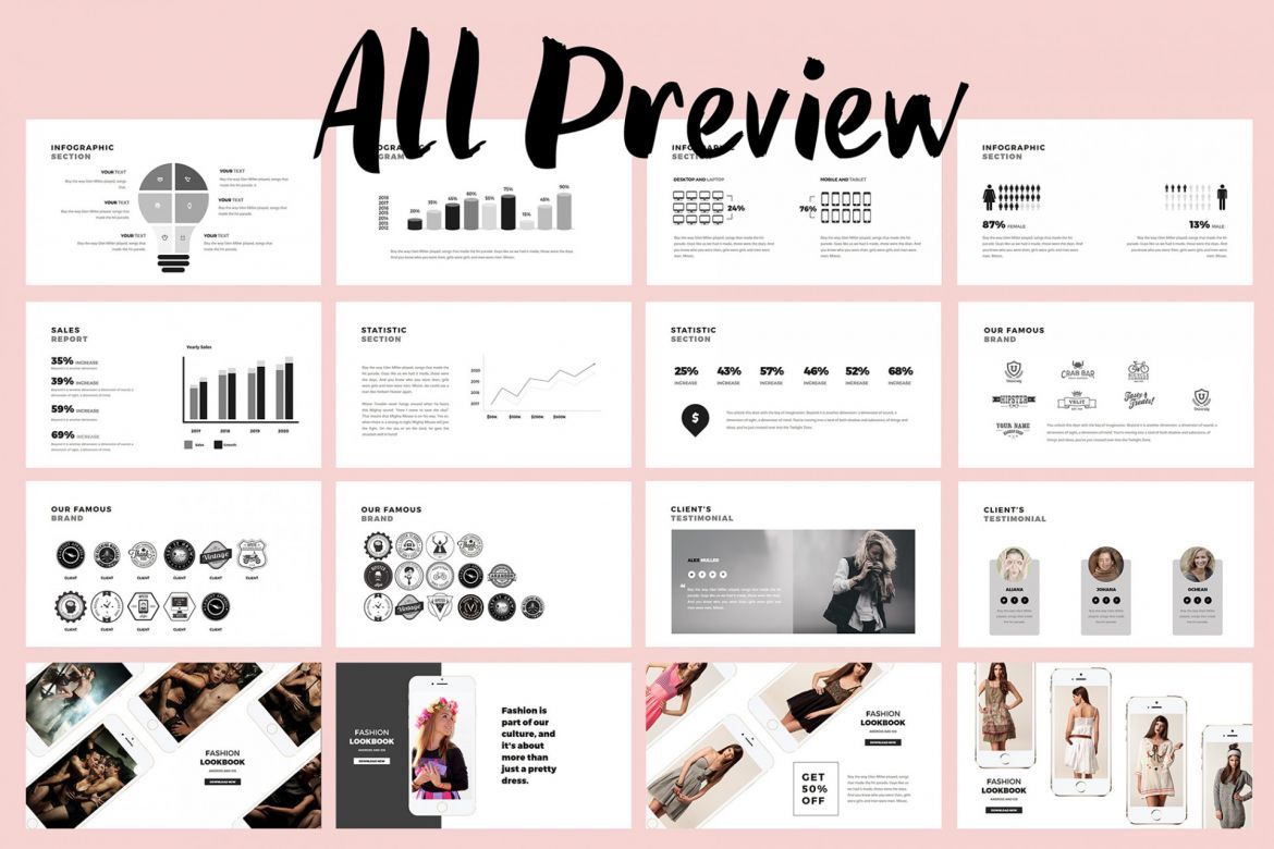 Fashion Lookbook Keynote Template - view 8