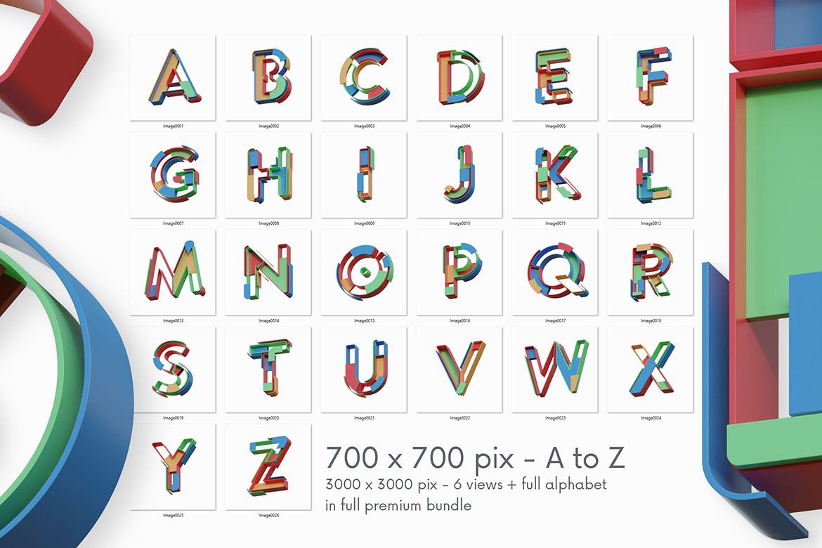 FREE Creative Geometry 3D Lettering - view 3