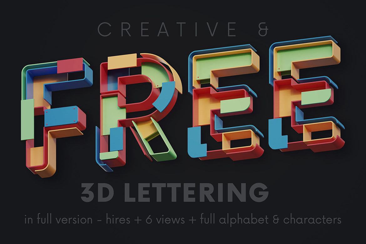 FREE Creative Geometry 3D Lettering - view 4