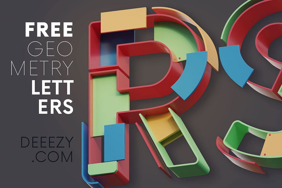 FREE Creative Geometry 3D Lettering alternate