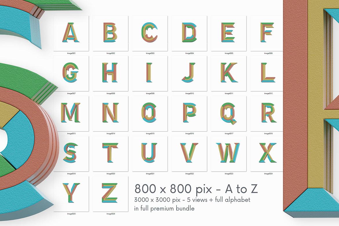 FREE Creative Geometry 3D Lettering 2 - view 3