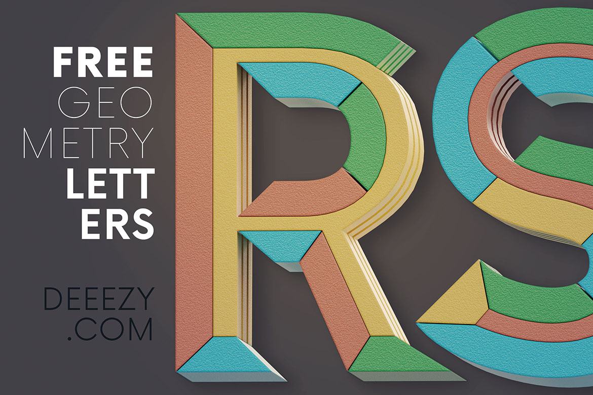 FREE Creative Geometry 3D Lettering 2 alternate