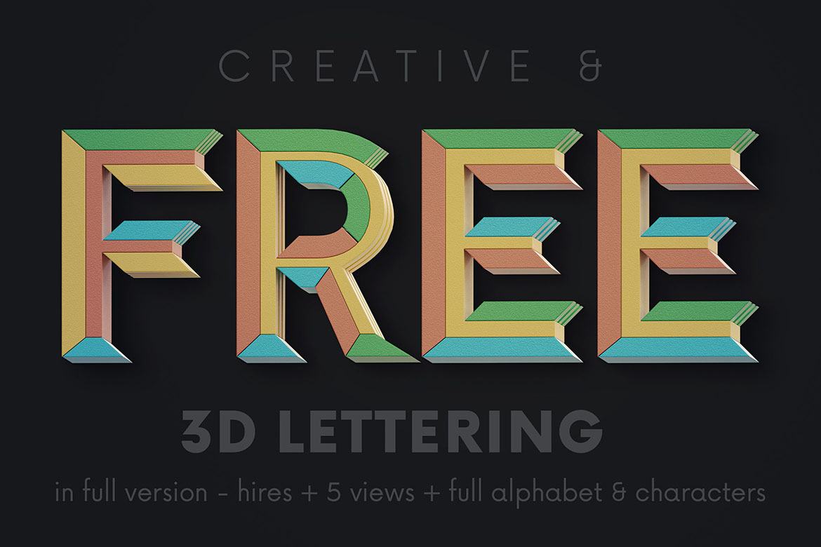 FREE Creative Geometry 3D Lettering 2 - view 4