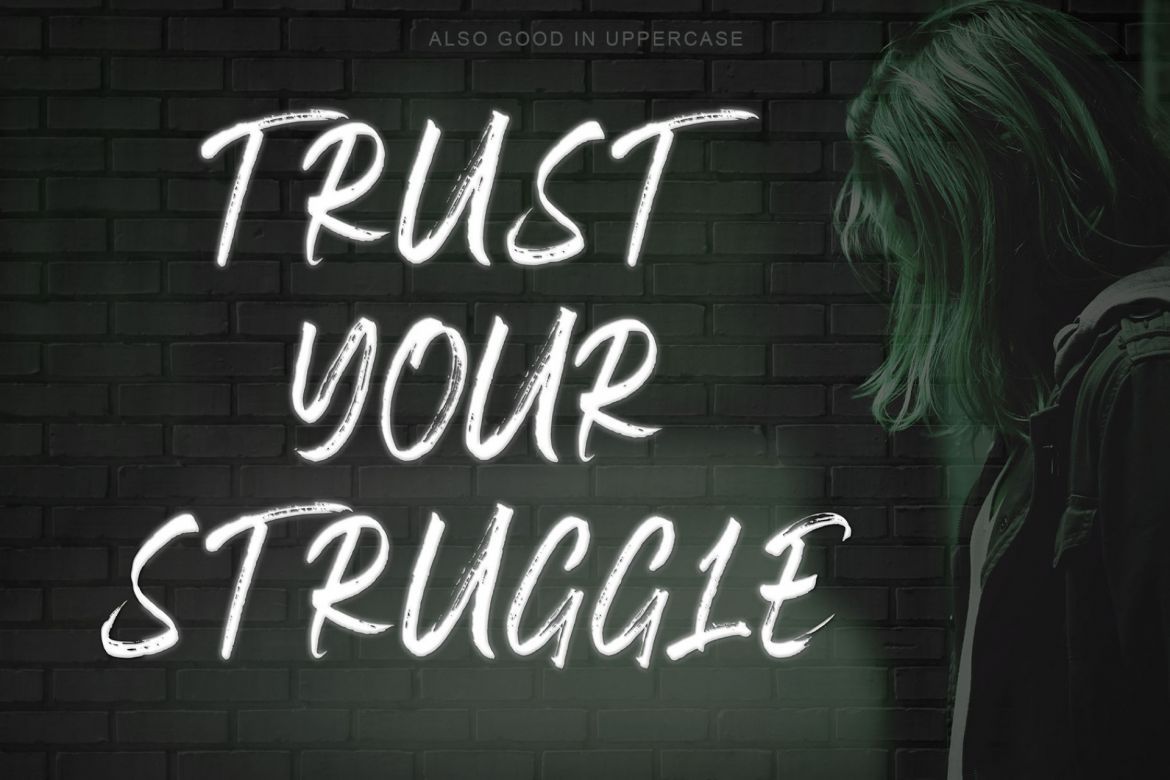 Space Outside Brush Font - view 8