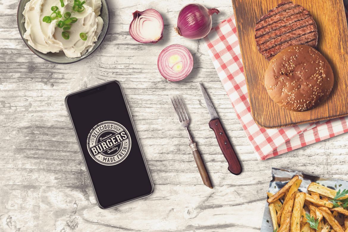 Iphone X Burger Bar Mock-up #1 alternate