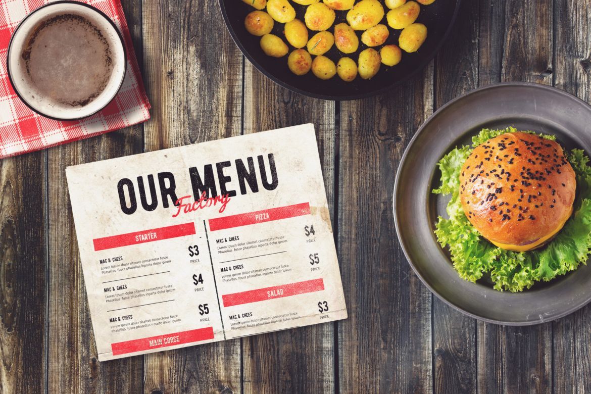 Burger Bar Menu Mock-up #1 alternate