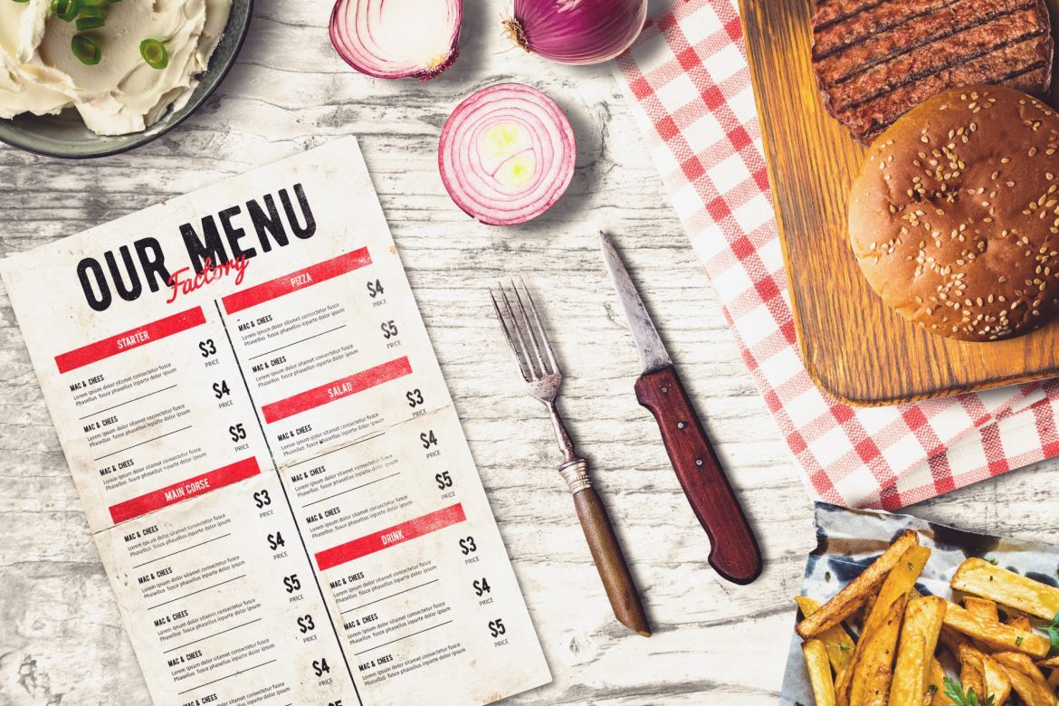 Burger Bar Menu Mock-up #2 alternate