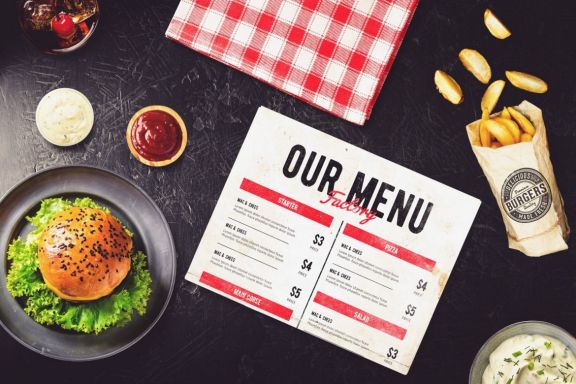 Burger Bar Menu Mock-up #3