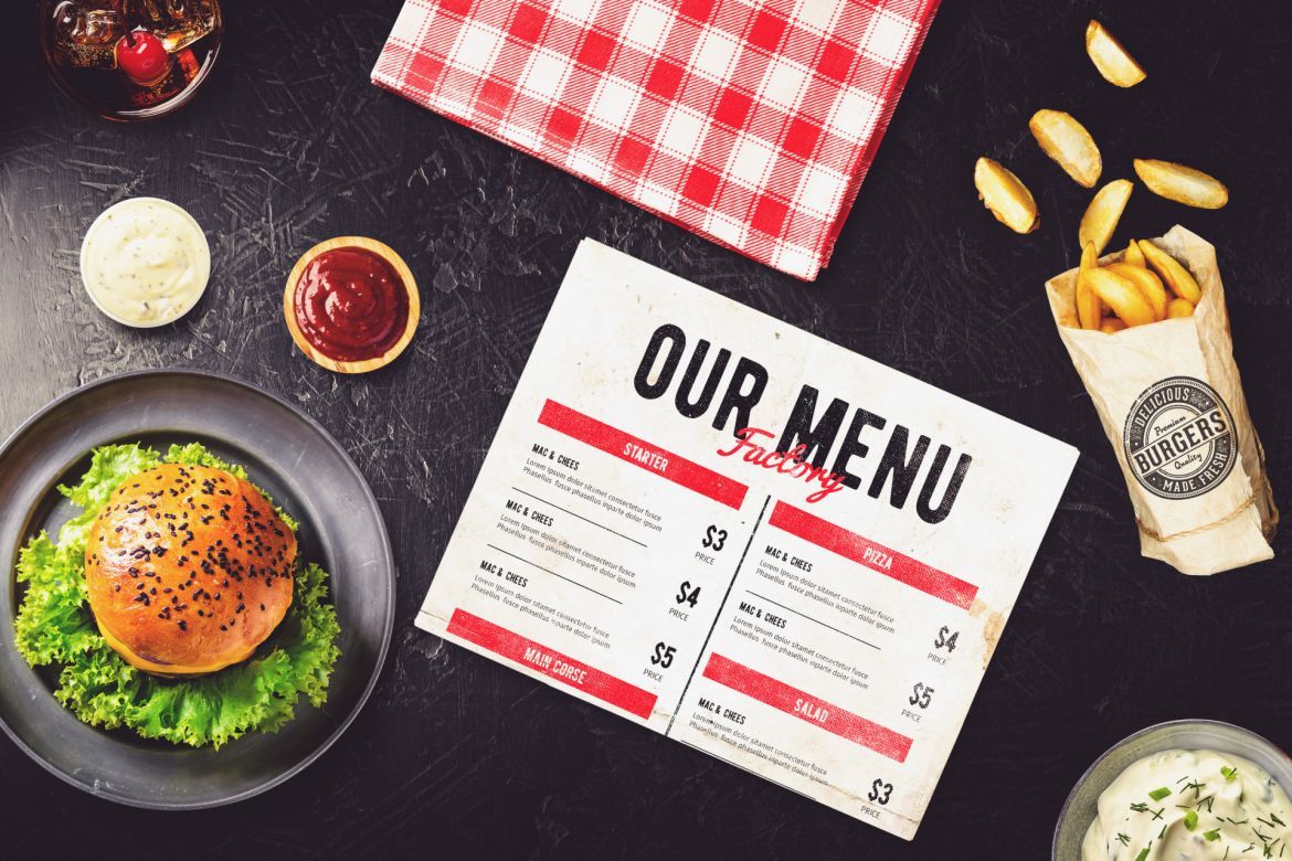 Burger Bar Menu Mock-up #3 alternate