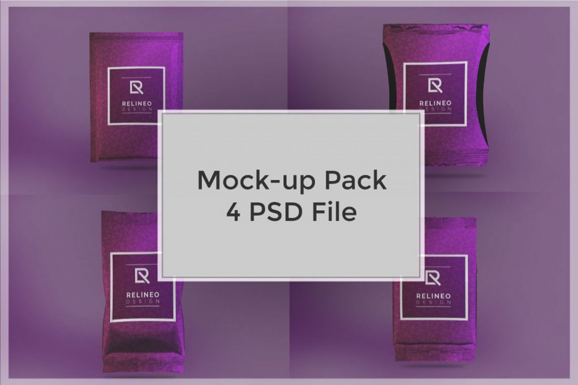 Aluminium Bag Mock-up 4Pack #1 - view 5