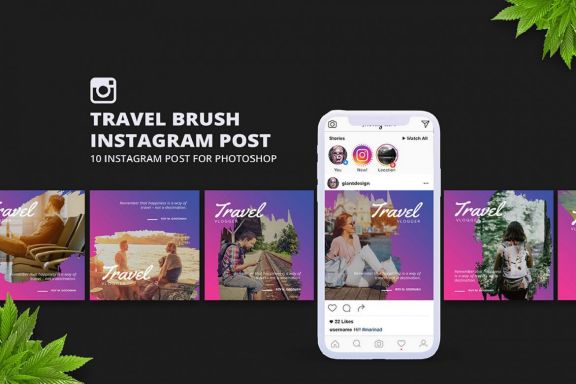 Travel Brush Instagram Post