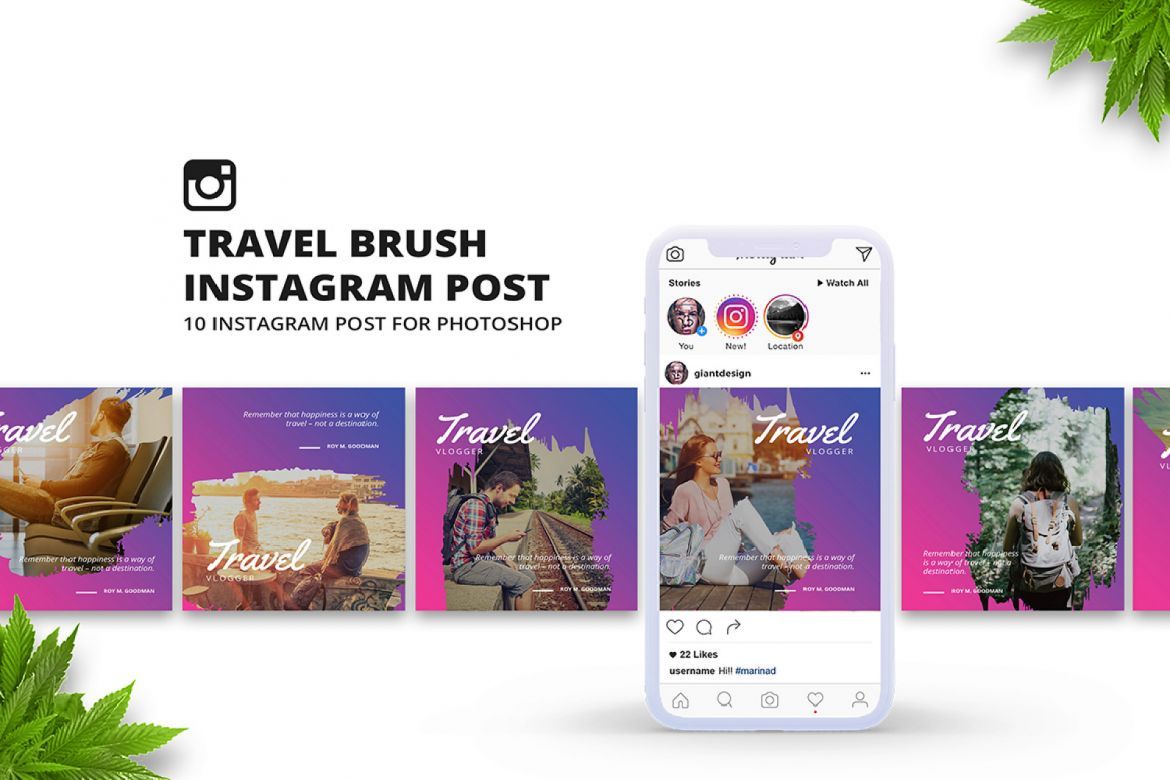 Travel Brush Instagram Post alternate