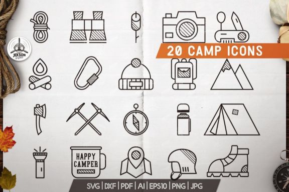 20 Mountain Adventure Icons / Logos