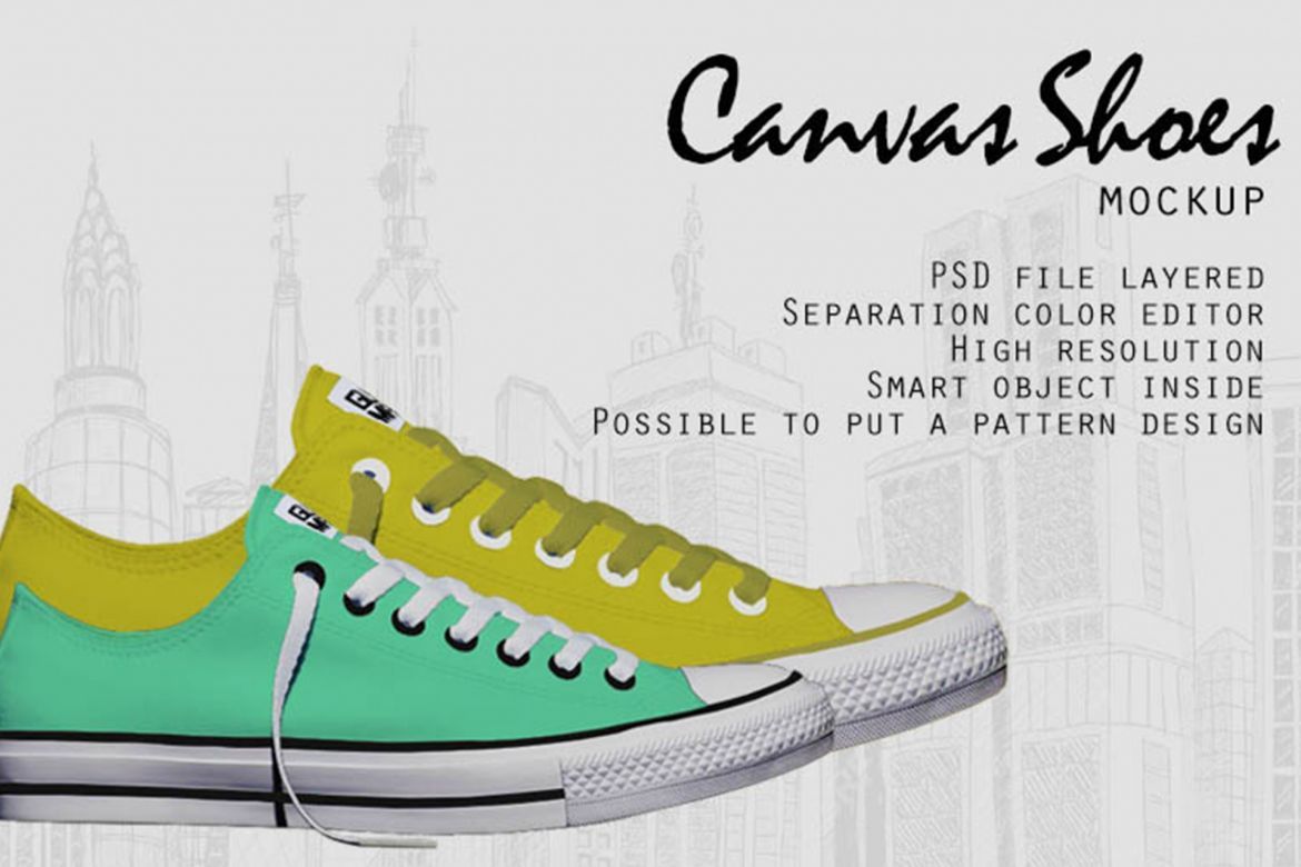 Low Canvas Shoes Mockup - view 3