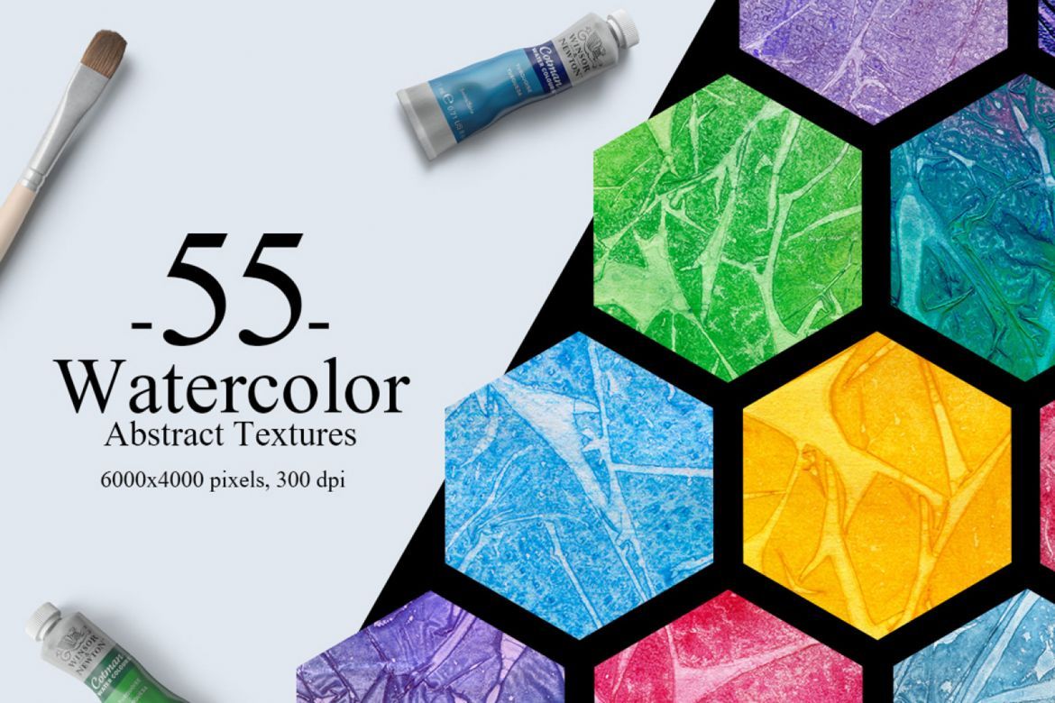 55 Watercolor Abstract Textures alternate