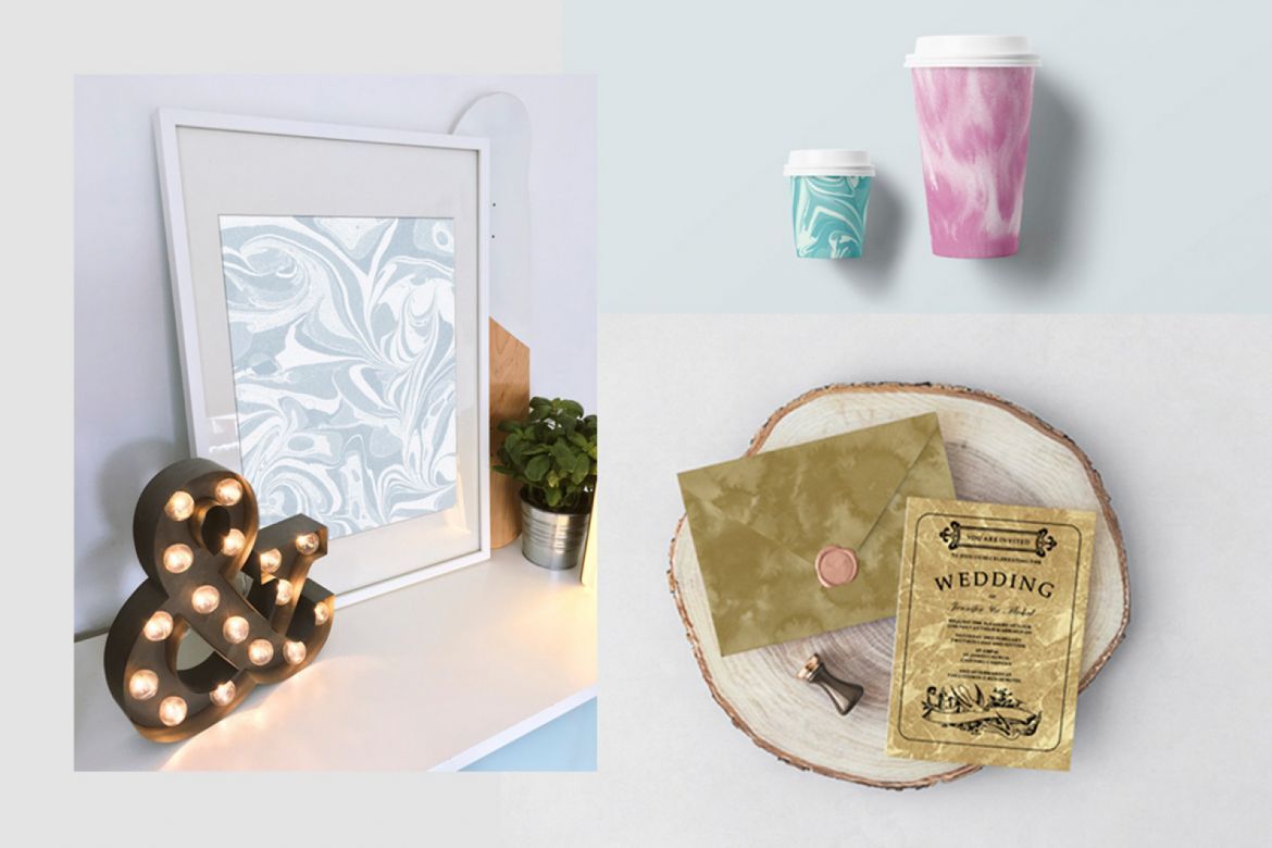 70 Watercolor, Gold, Marble Textures - view 5