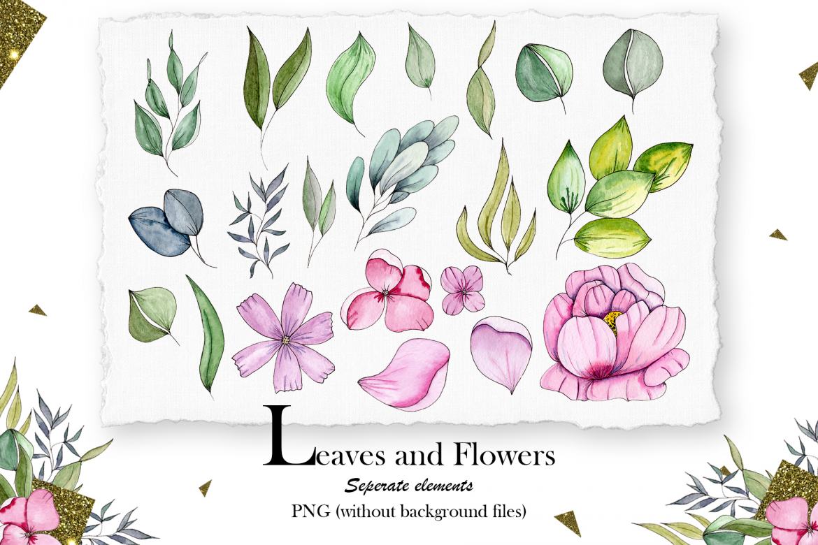 Hearts and Flowers - Free Watercolor Collection alt