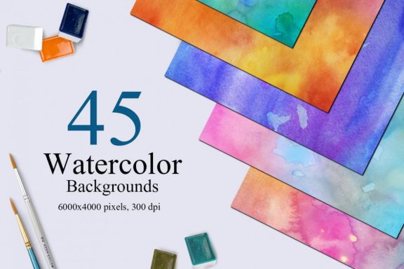 45 Watercolor Backgrounds
