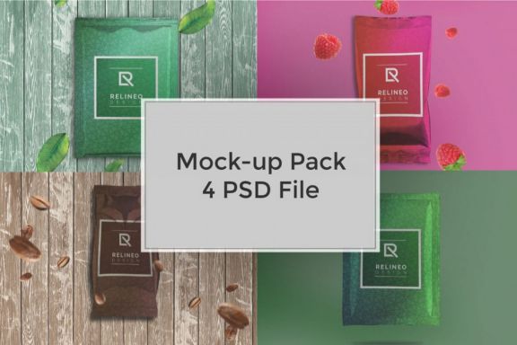 Aluminium Bag Mock-up 4Pack #2