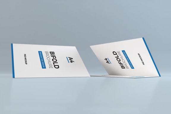 Free A4 Bifold Brochure Photoshop Mockup