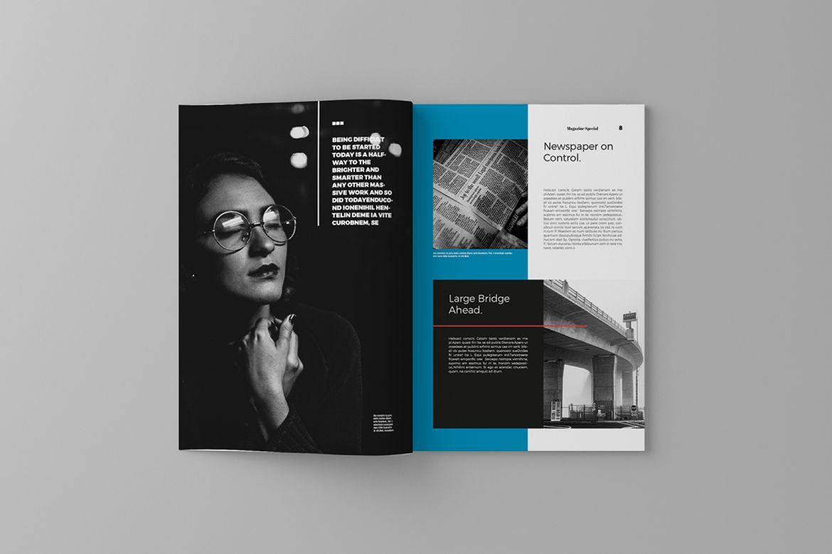 Monochrome Magazine Template - view 7