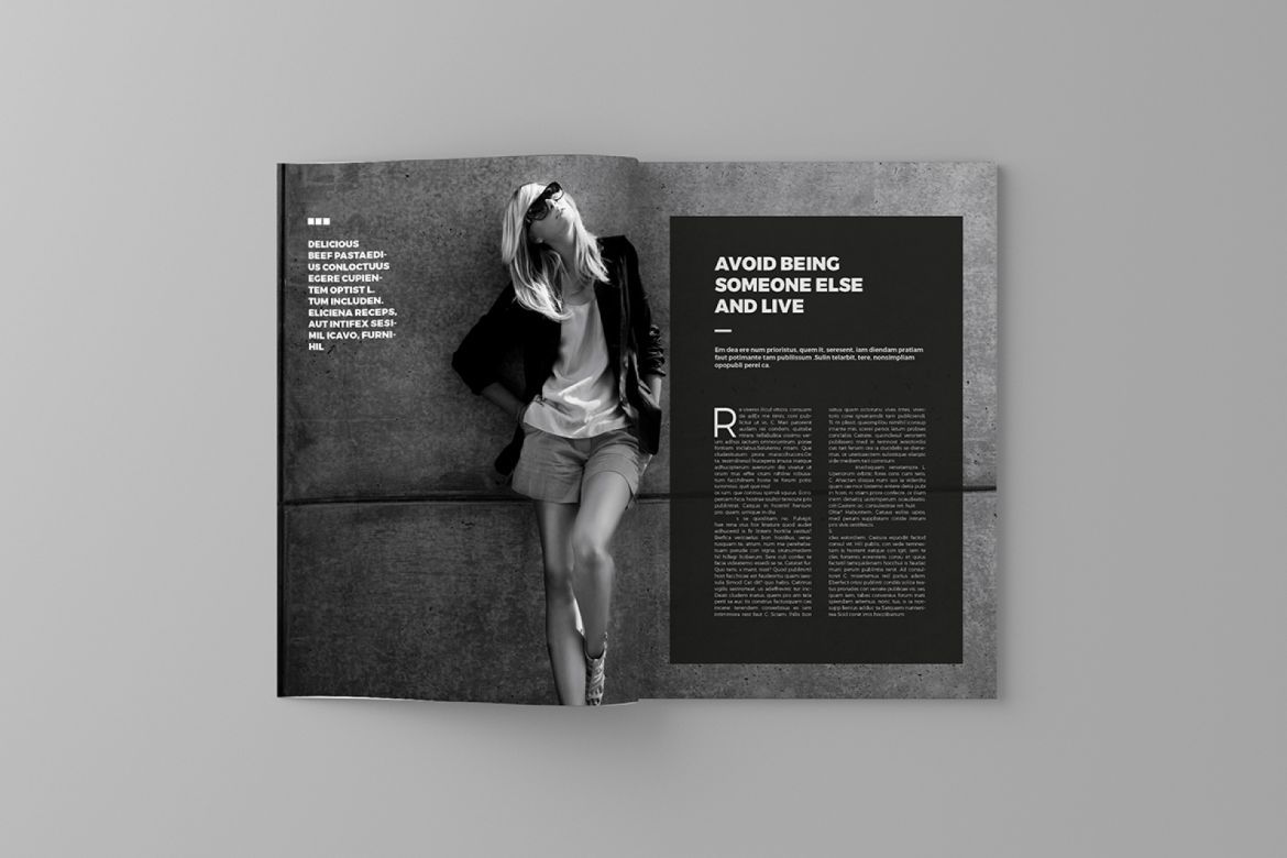 Monochrome Magazine Template - view 13