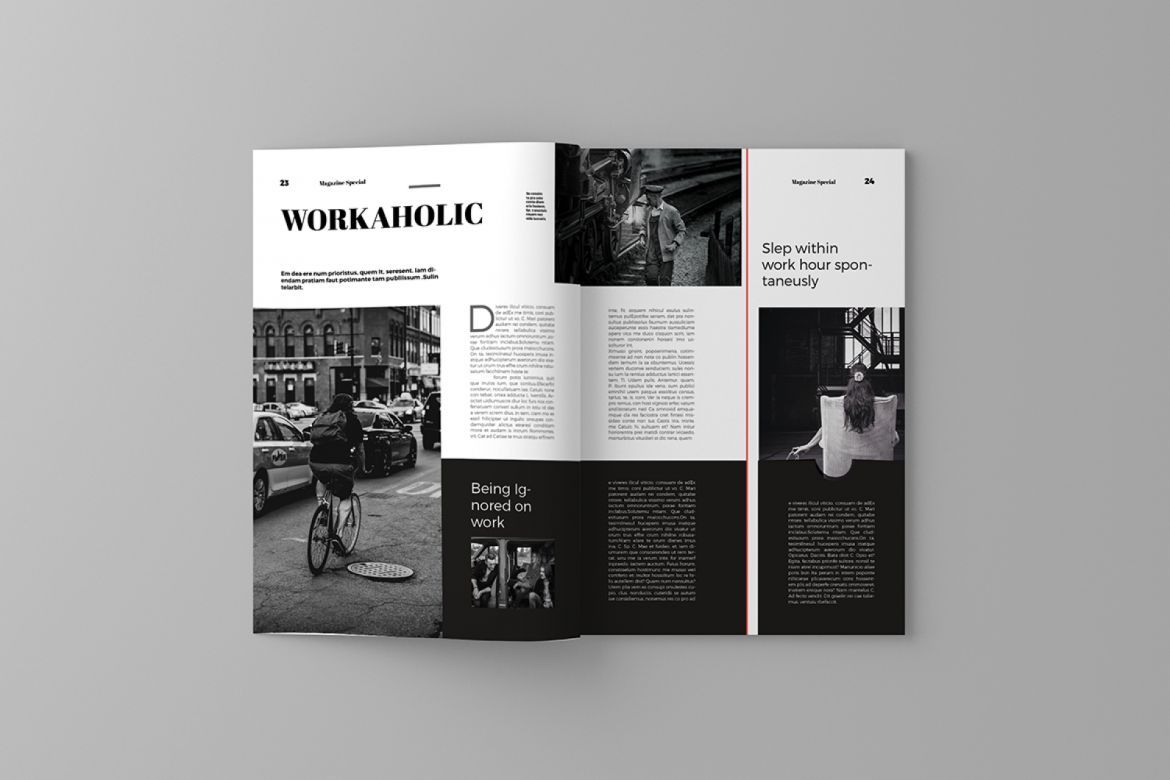 Monochrome Magazine Template - view 15